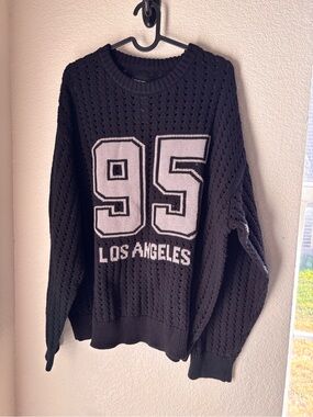 RSQ Men's Black '95 Los Angeles Knit oversized Sweater Small  NWT